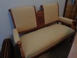 vintage oak settee