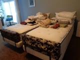 pair of twin lift beds, nice mattresses