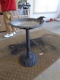 metal birdbath