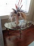 brass & glass coffee table