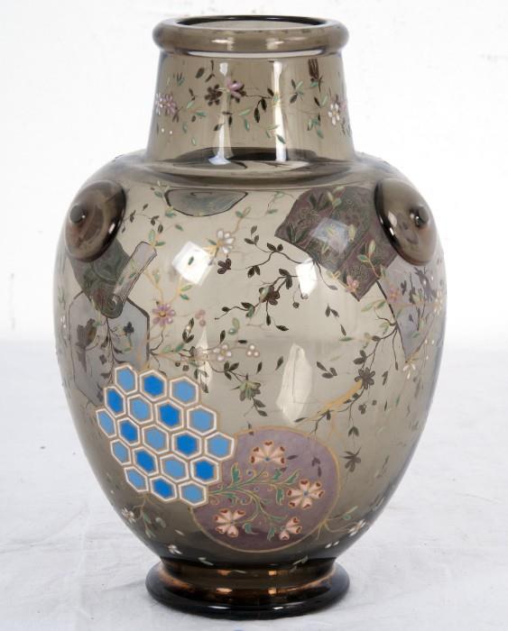 Galle Enameled Glass Vase