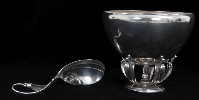 Georg Jensen Footed Bowl & Spoon