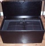 Leather Ottoman with side tables