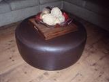 Leather Ottoman with decor