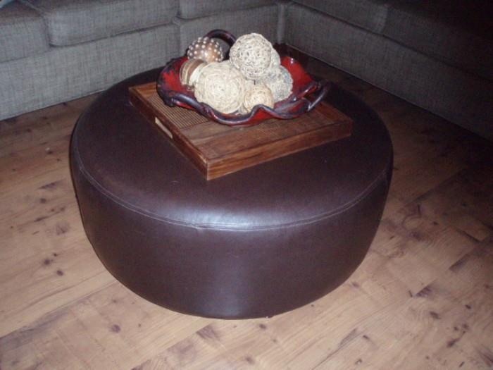 Leather Ottoman with decor