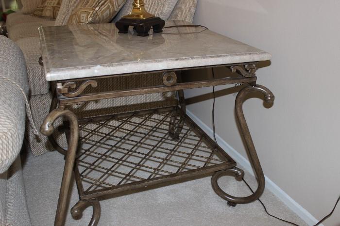 Marble top end table.