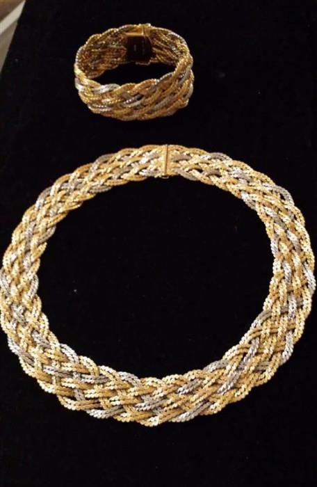 18k Bucherer Necklace and Bracelet
