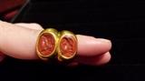 Bulgari double intaglio signet ring stamped 1000 - approx 5