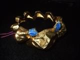 large 18k Lapis bangle bracelet - approx 6 1/2" wrist