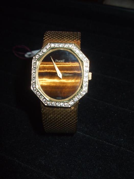 Piaget tiger eye diamond watch