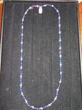 14k Lapis and gold bead necklace - 30"