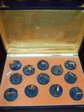 Set of 12 Gold over 800 Silver and Lapis animal form place card holders