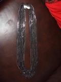 Jay Feinberg black & silver shimmer necklace multi-strand - approx. 32"