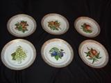 Royal Copenhagen Denmark - Flora Danica, salad /fruit plates, set of 6 - 7" dia.