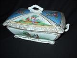antique CFH hand painted covered dish