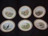 Royal Copenhagen Denmark - Flora Danica - Bird series Dinner plates- set of 6 - 10" dia.