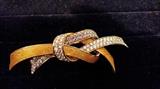 18k Bvlgari diamond enamel brooch