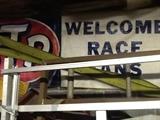 Race and garage signs