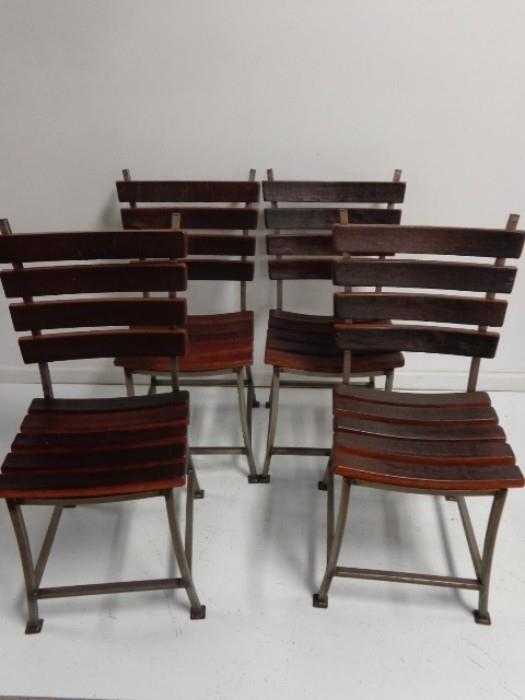4 custom made chairs - back & seats are made from Jack Daniel's Whisky barrel staves