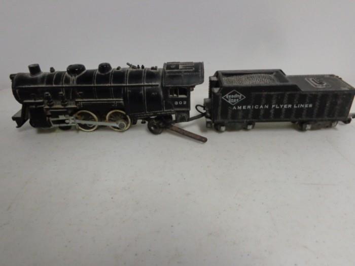 Am. flyer train engine and coal car