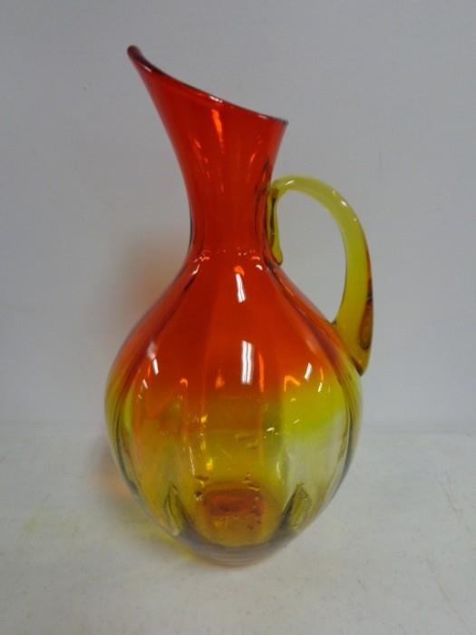 Blenko amberina - 991 Winslow Anderson Ribbed pitcher