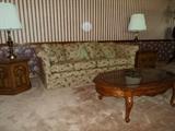 Sleeper Sofa,  End Tables, Stiffel Lamps and Coffee Table