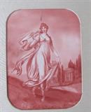 Antique Painting on Porcelain, One of a Pair. 