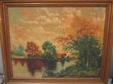 Antique Painting "Marsh" 