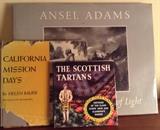 Books: Ansel Adams, "Yosemite and the Range of Light", 1979, Autographed First Printing; Helen Bauer, "California Mission Days", Autographed First Edition; The Scottish Tartans