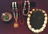 Nephrite Jade, Amber & Bone Jewelry