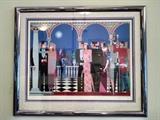 Signed and numbered Serigraph "The Grand Party" by known artist, Giancarlo Impiglia.  44" x 37"