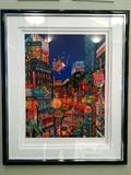 Fine framed serigraph "Neon" by Hiro Yamagata, signed by artist.