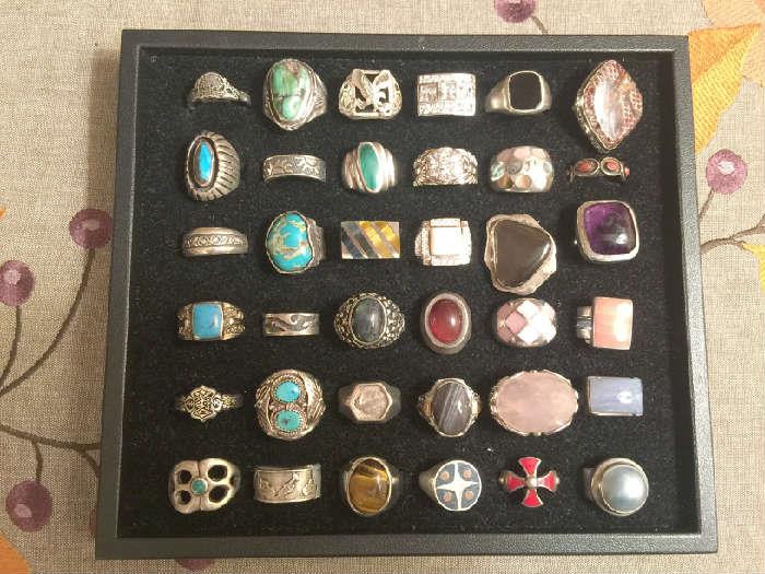 Sterling silver rings, mostly vintage - 50% off