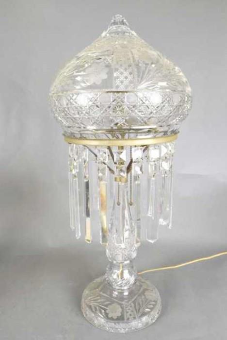American Brilliant Cut Crystal Table Lamp
