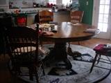 Large round kitchen dining table and chairs