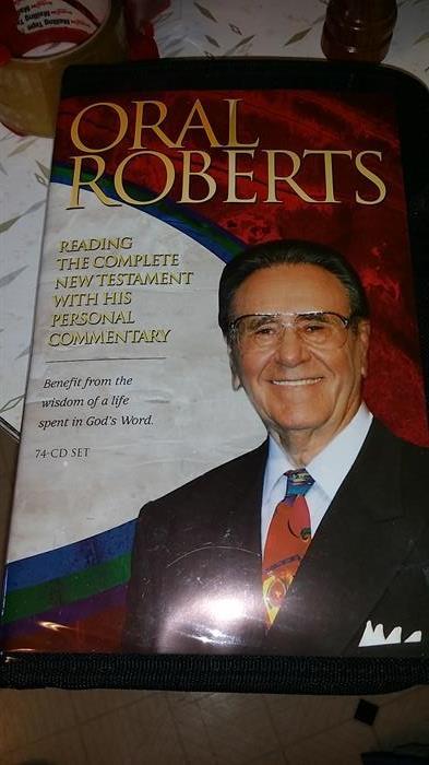 Oral Roberts reading the complete New Testament 74 CD set with his personal commentary!