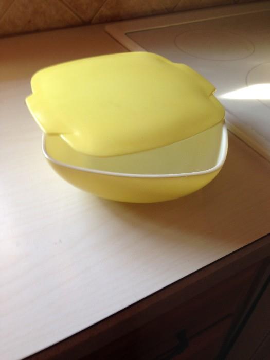 Yellow covered Pyrex