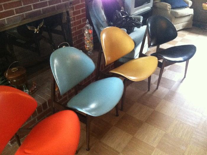 4 Kodawood Clam Shell Chairs - Sold Individually