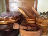 Vintage wooden bowls.