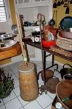 Butter churn, branding iron