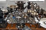 Collection of silver plate.