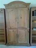 Distressed pine armoire