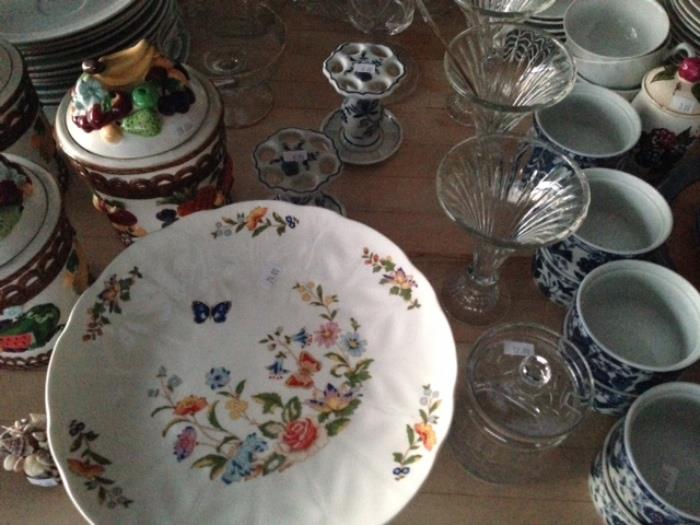 assorted china and glassware, English, French, Italians, Portuguese, etc ….