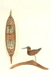 Lot #79 African carved mask & rustic driftwood bird
