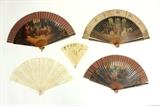 Lot #1014 Group lot of 5 European fans
