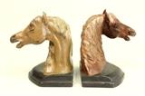 Lot #1068 Pair patinated bronze Horse bookends