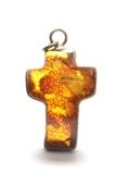 Lot #1178 Amber and Silver Cross Pendant