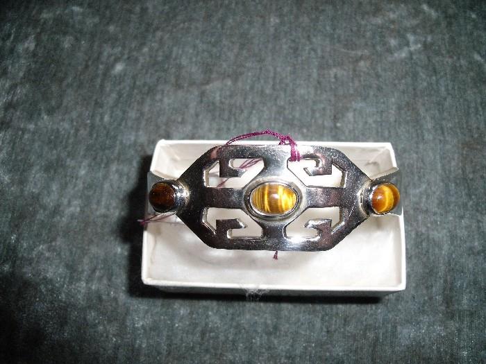 Mexico - Sterling silver and tiger eye bracelet