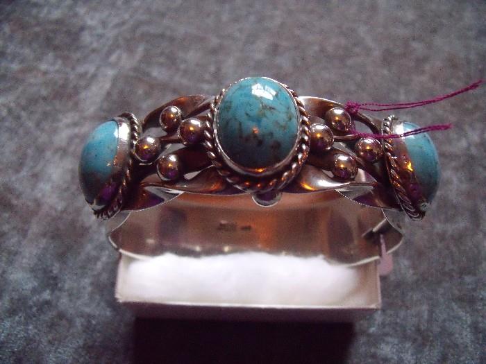 Mexico - Sterling silver and turquoise bracelet