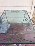 metal table and glass - older piece